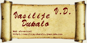Vasilije Dupalo vizit kartica